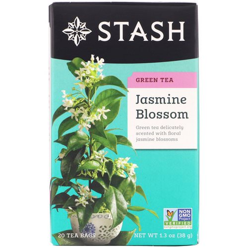 Stash Tea, Green Tea, Jasmine Blossom, 20 Tea Bags, 1.3 oz (38 g) فوائد