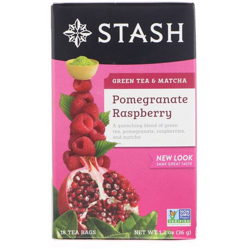Stash Tea, Green Tea & Matcha, Pomegranate Raspberry, 18 Tea Bags, 1.2 oz (36 g) فوائد