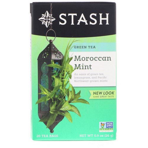 Stash Tea, Green Tea, Moroccan Mint, 20 Tea Bags, 0.9 oz (26 g) فوائد