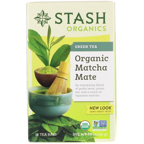 Stash Tea, Green Tea, Organic Matcha Mate, 18 Tea Bags, 1.2 oz (36 g) فوائد