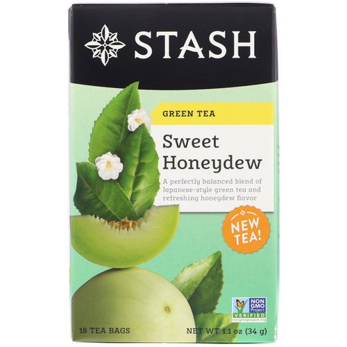 Stash Tea, Green Tea, Sweet Honeydew, 18 Tea Bags, 1.1 oz (34 g) فوائد