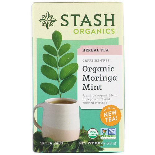 Stash Tea, Herbal Tea, Organic Moringa Mint, Caffeine-Free, 18 Tea Bags, 0.8 oz (23 g) فوائد
