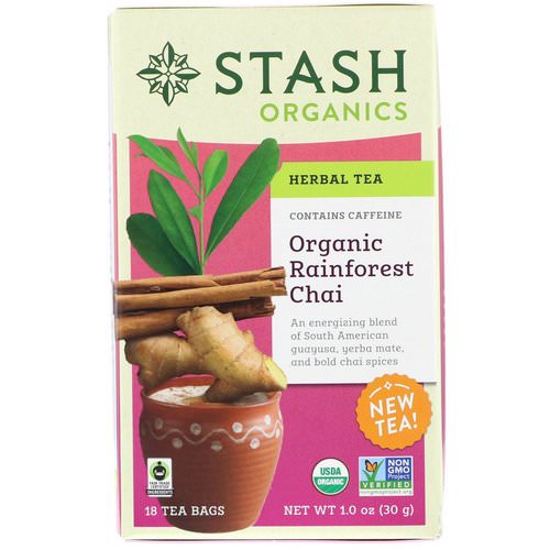 Stash Tea, Herbal Tea, Organic Rainforest Chai, Caffeine-Free, 18 Tea Bags, 1.0 oz (30 g) فوائد