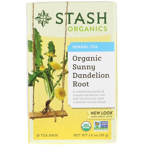 Stash Tea, Herbal Tea, Organic Sunny Dandelion Root, 18 Tea Bags, 1.0 oz (30 g) فوائد
