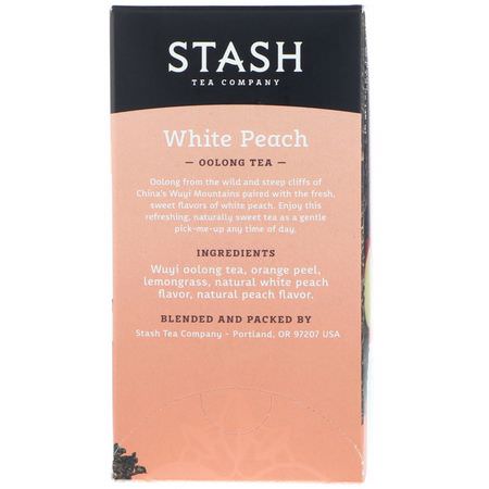 Stash Tea, Oolong Tea, White Peach, 18 Tea Bags, 1.2 oz (35 g):شاي أ,ل,نغ