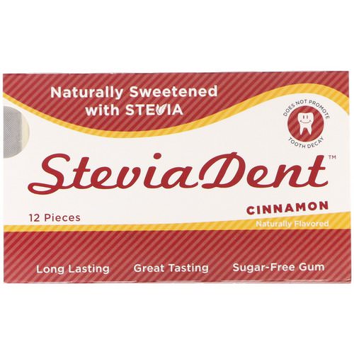 Stevita, SteviaDent, Sugar-Free Gum, Cinnamon, 12 Pieces فوائد