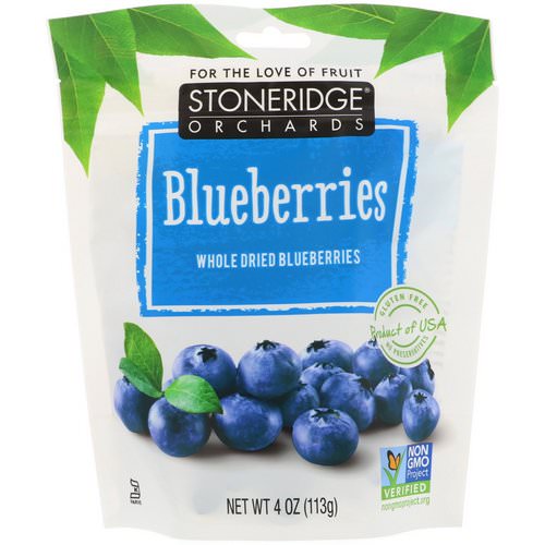 Stoneridge Orchards, Blueberries, Whole Dried Blueberries, 4 oz (113 g) فوائد