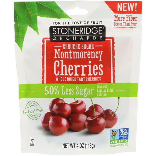 Stoneridge Orchards, Montmorency Cherries, Whole Dried Tart Cherries, Reduced Sugar, 4 oz (113 g) فوائد