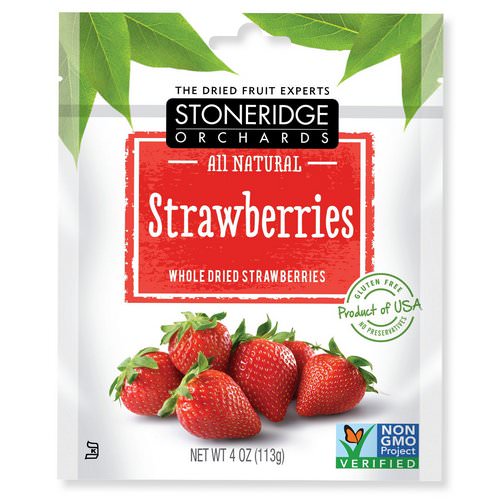 Stoneridge Orchards, Strawberries, Whole Dried Strawberries, 4 oz (113 g) فوائد