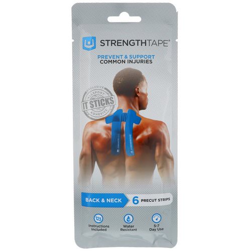 Strengthtape, Kinesiology Tape, Back & Neck, 6 Precut Strips فوائد
