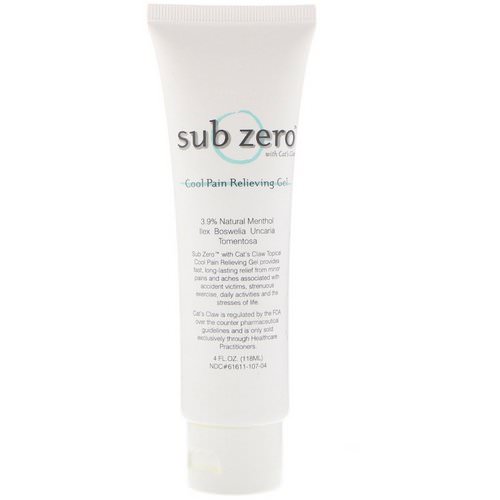 Sub Zero, Cool Pain Relieving Gel, 4 fl oz (118 ml) فوائد