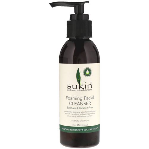 Sukin, Foaming Facial Cleanser, 4.23 fl oz (125 ml) فوائد