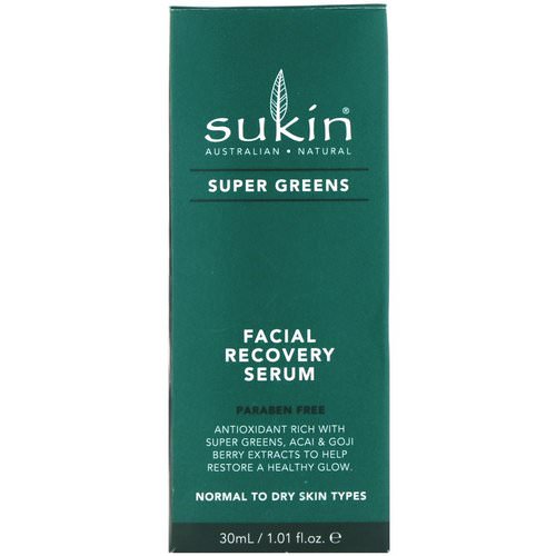 Sukin, Super Greens, Facial Recovery Serum, 1.01 fl oz (30 ml) فوائد