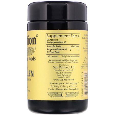Sun Potion, Pine Pollen Powder, 1.16 oz (33 g):Astragalus, المعالجة المثلية