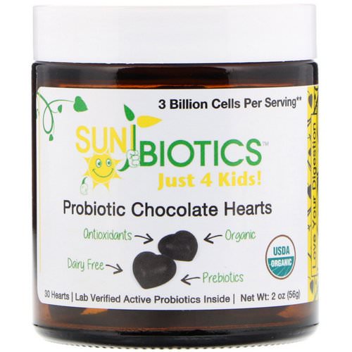 Sunbiotics, Just for Kids! Probiotic Chocolate Hearts, 30 Hearts, 2 oz (56 g) فوائد