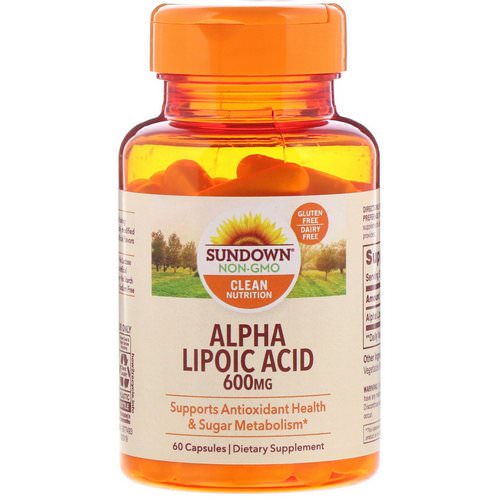 Sundown Naturals, Alpha Lipoic Acid, 600 mg, 60 Capsules فوائد