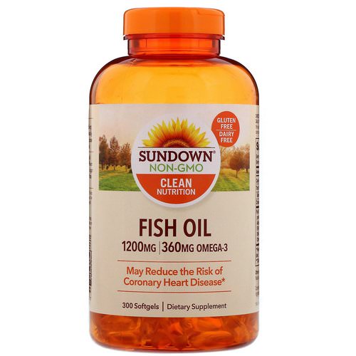 Sundown Naturals, Fish Oil, 1,200 mg, 300 Softgels فوائد