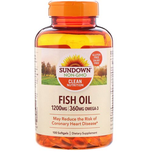 Sundown Naturals, Fish Oil, 1,200 mg, 100 Softgels فوائد