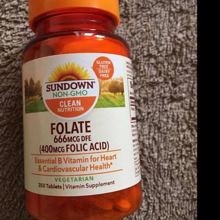 Sundown Naturals Folic Acid - حمض الف,ليك ,فيتامين ب ,الفيتامينات ,المكملات الغذائية