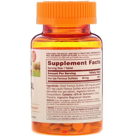 Sundown Naturals, Essential Iron, 65 mg, 120 Tablets:الحديد ,المعادن