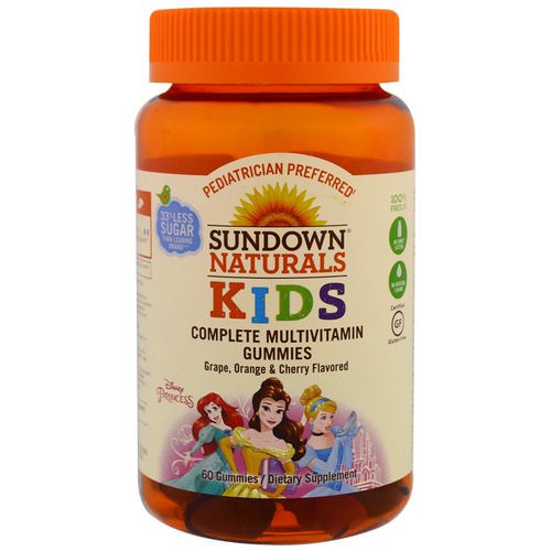 Sundown Naturals Kids, Complete Multivitamin Gummies, Disney Princess, Grape, Orange & Cherry, 60 Gummies فوائد