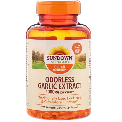 Sundown Naturals, Odorless Garlic Extract, 1,000 mg, 250 Softgels فوائد