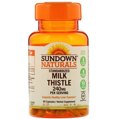 Sundown Naturals, Standardized Milk Thistle, 240 mg, 60 Capsules فوائد