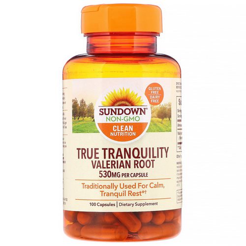 Sundown Naturals, True Tranquility, Valerian Root, 530 mg, 100 Capsules فوائد
