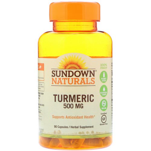 Sundown Naturals, Turmeric, 500 mg, 90 Capsules فوائد