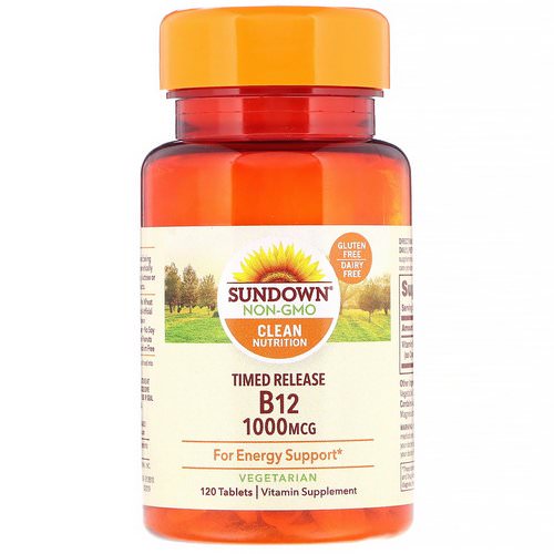 Sundown Naturals, Vitamin B12, 1000 mcg, 120 Tablets فوائد