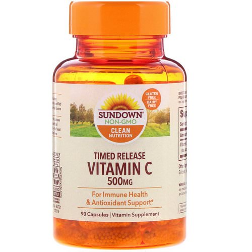 Sundown Naturals, Vitamin C, Timed Release, 500 mg, 90 Capsules فوائد