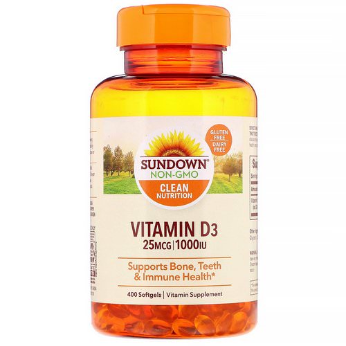 Sundown Naturals, Vitamin D3, 25 mcg (1,000 IU), 400 Softgels فوائد