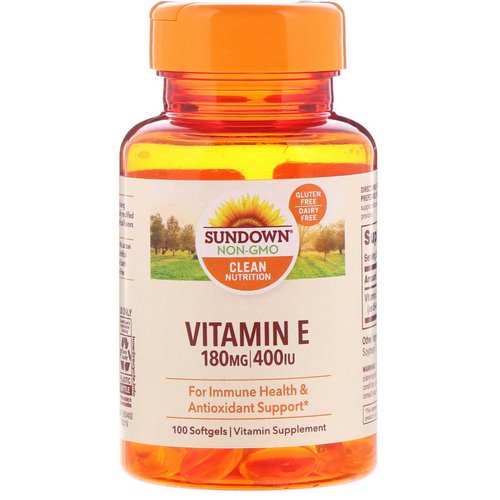 Sundown Naturals, Vitamin E, 180 mg (400 IU), 100 Softgels فوائد
