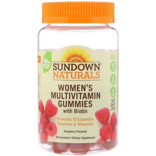 Sundown Naturals, Women's Multivitamin Gummies, with Biotin, Raspberry Flavored, 60 Gummies فوائد