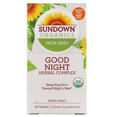 Sundown Organics, Good Night Herbal Complex, 30 Tablets فوائد