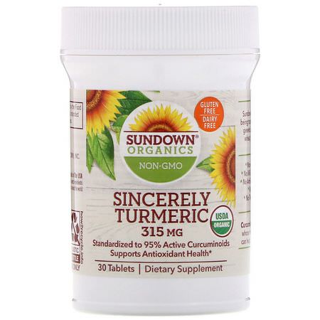 Sundown Organics Turmeric - الكركمين, الكركم, مضادات الأكسدة, المكملات الغذائية