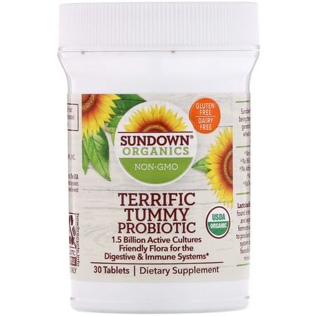 Sundown Organics Probiotic Formulas - البر,بي,تيك, الهضم, المكملات الغذائية