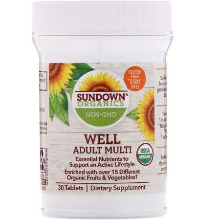 Sundown Organics Multivitamins - الفيتامينات المتعددة, المكملات الغذائية