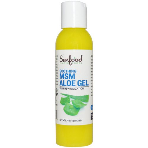Sunfood, MSM Aloe Gel, Skin Revitalization, 4 fl oz (118.3 ml) فوائد