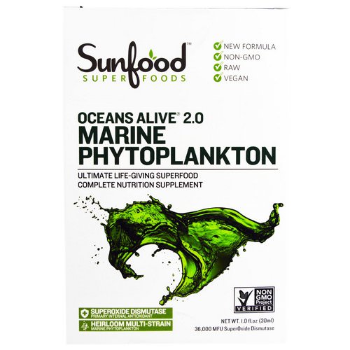 Sunfood, Ocean's Alive 2.0 Marine Phytoplankton, 1 fl oz (30 ml) فوائد