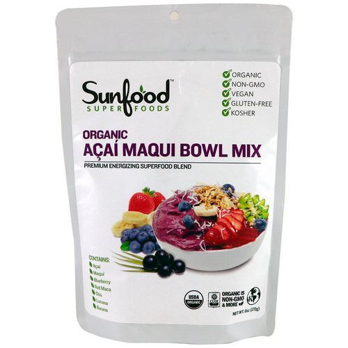 Sunfood, Organic Acai Maqui Bowl Mix, 6 oz (170 g) فوائد