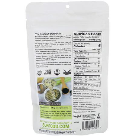 Sunfood, Organic Black Seeds, 4 oz (113 g):البذ,ر, المكسرات