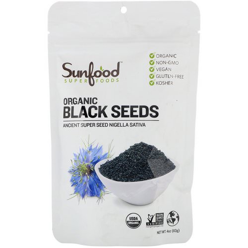 Sunfood, Organic Black Seeds, 4 oz (113 g) فوائد