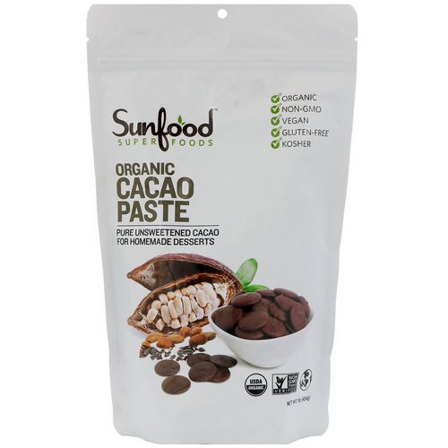 Sunfood, Organic Cacao Paste, 1 lb (454 g) فوائد