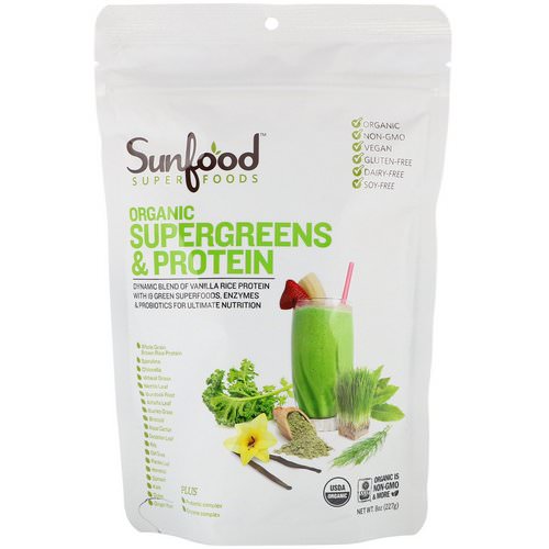 Sunfood, Organic Supergreens & Protein, 8 oz (227 g) فوائد