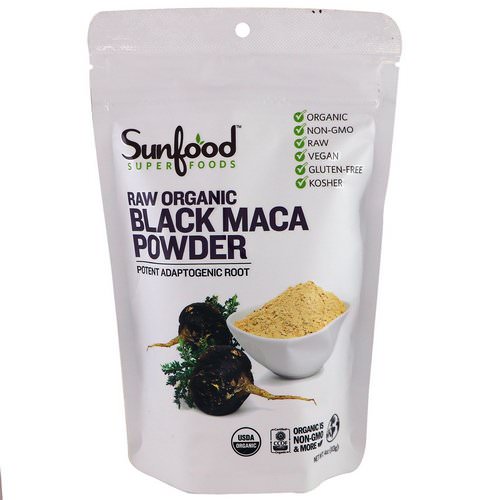 Sunfood, Raw Organic Black Maca Powder, 4 oz (113 g) فوائد
