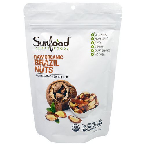 Sunfood, Raw Organic Brazil Nuts, 8 oz (227 g) فوائد