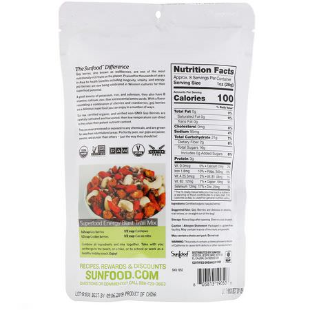 Sunfood, Raw Organic Goji Berries, 8 oz (227 g):Goji Berries, عشب البحر