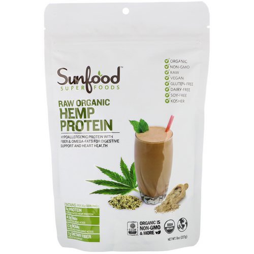Sunfood, Raw Organic Hemp Protein, 8 oz (227 g) فوائد