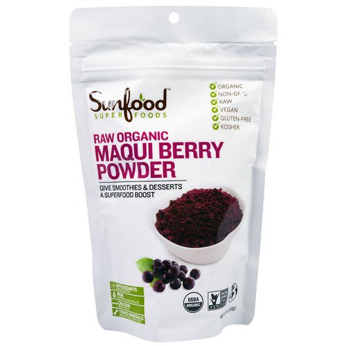Sunfood, Raw Organic Maqui Berry Powder, 4 oz (113 g) فوائد